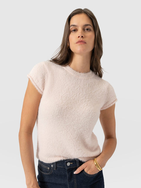 Rosalie Baby Tee - Pale Pink - Women's Jumpers | Saint and Sofia® UK
