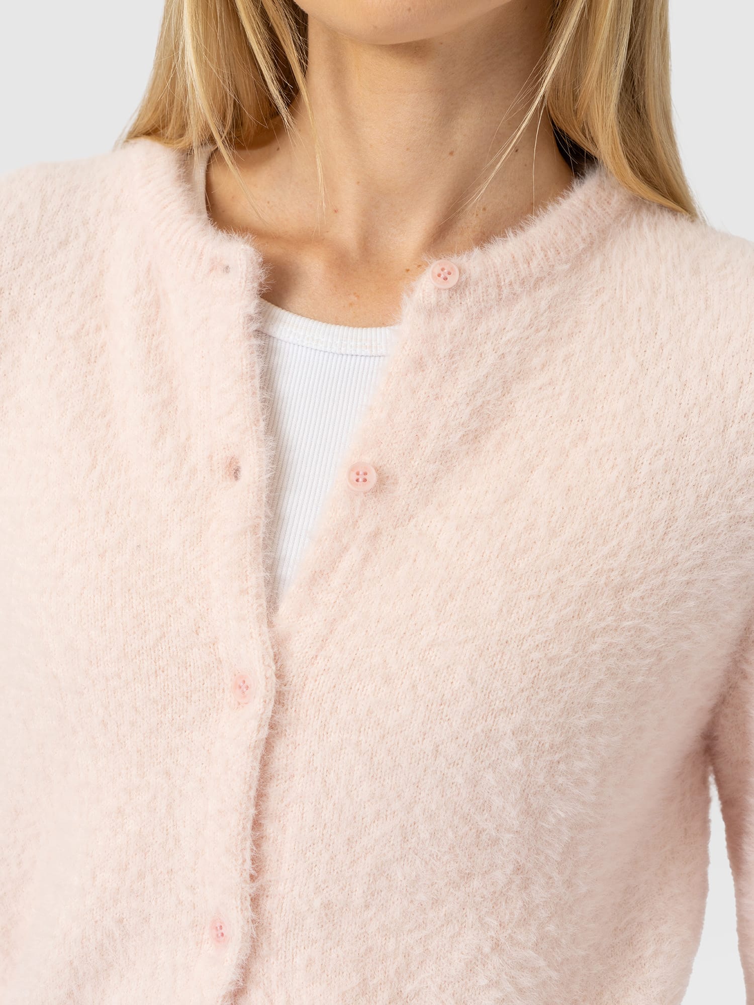 Rosalie Cardigan - Pale Pink - Women's Jumpers | Saint and Sofia® UK