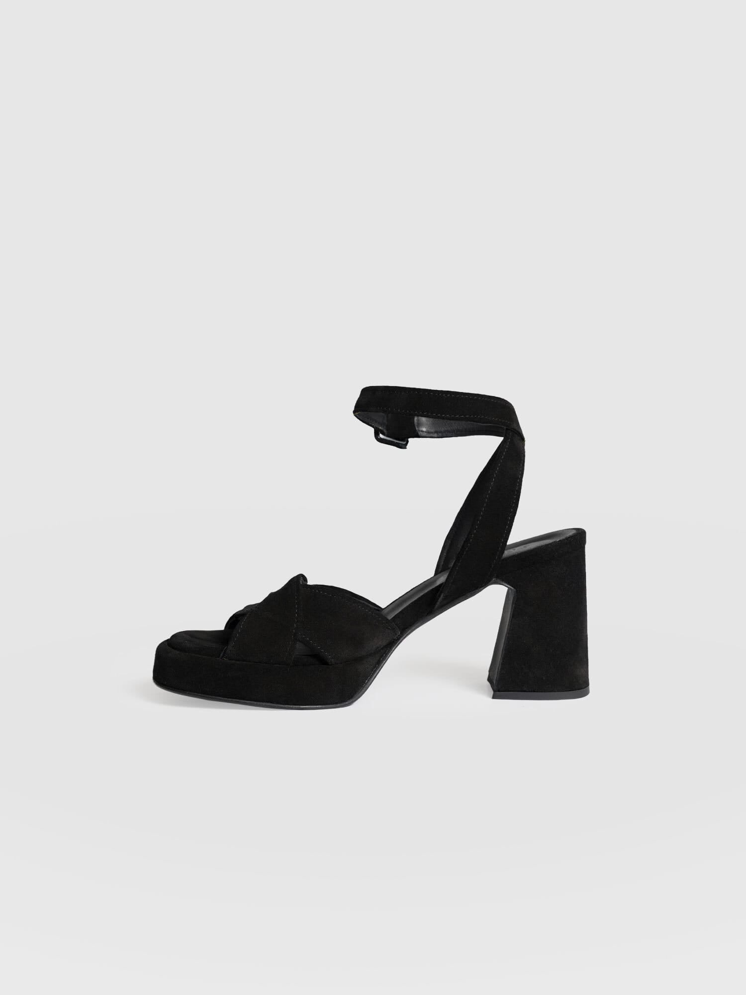 Roux Platform Heels - Black - Women's Shoes | Saint + Sofia® UK