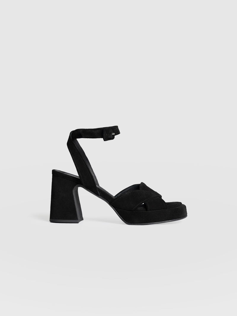 Roux Platform Heels - Black - Women's Shoes | Saint + Sofia® UK