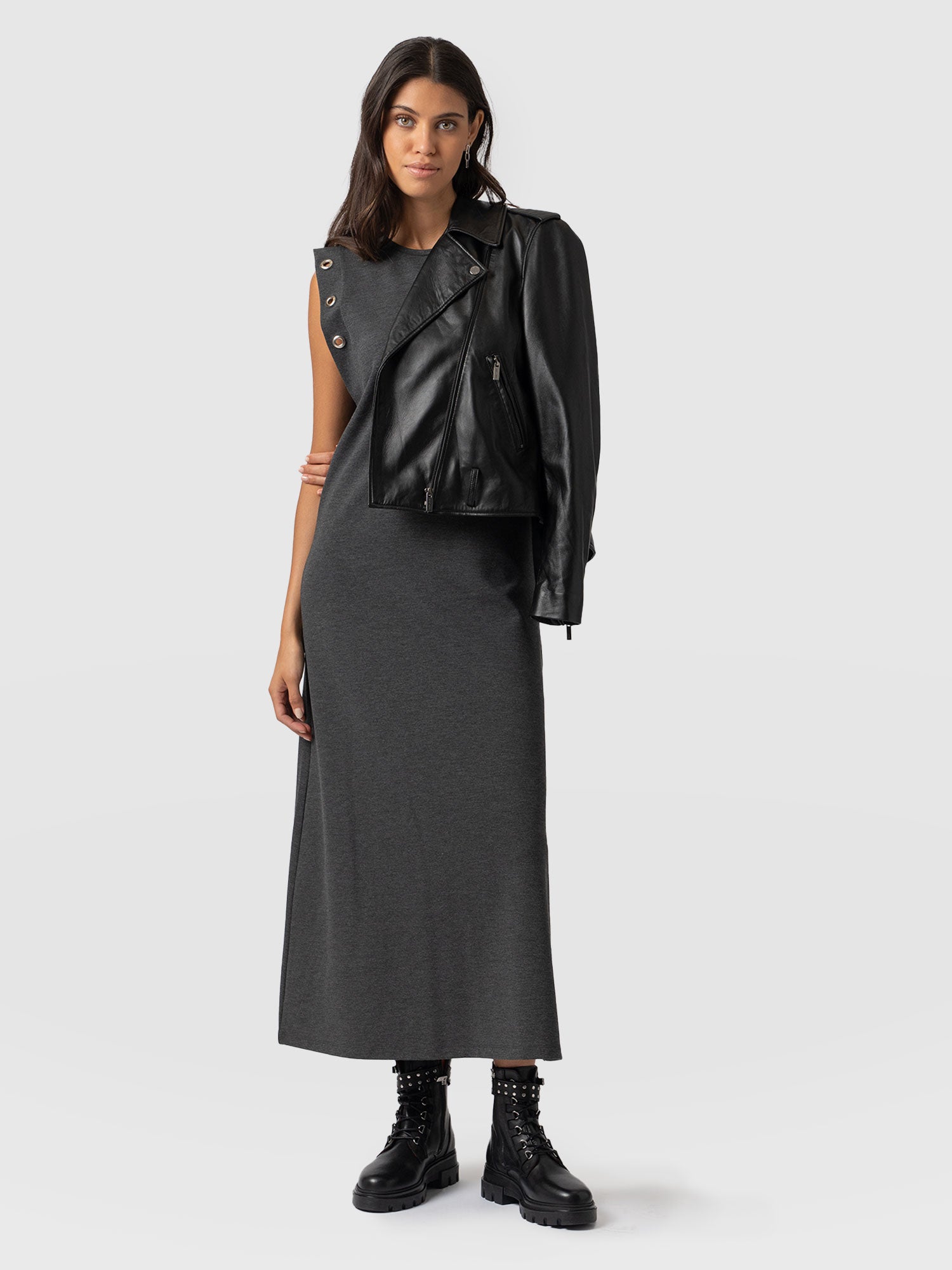 Rowan Dress Charcoal Eyelet - Women's Dresses | Saint + Sofia® UK