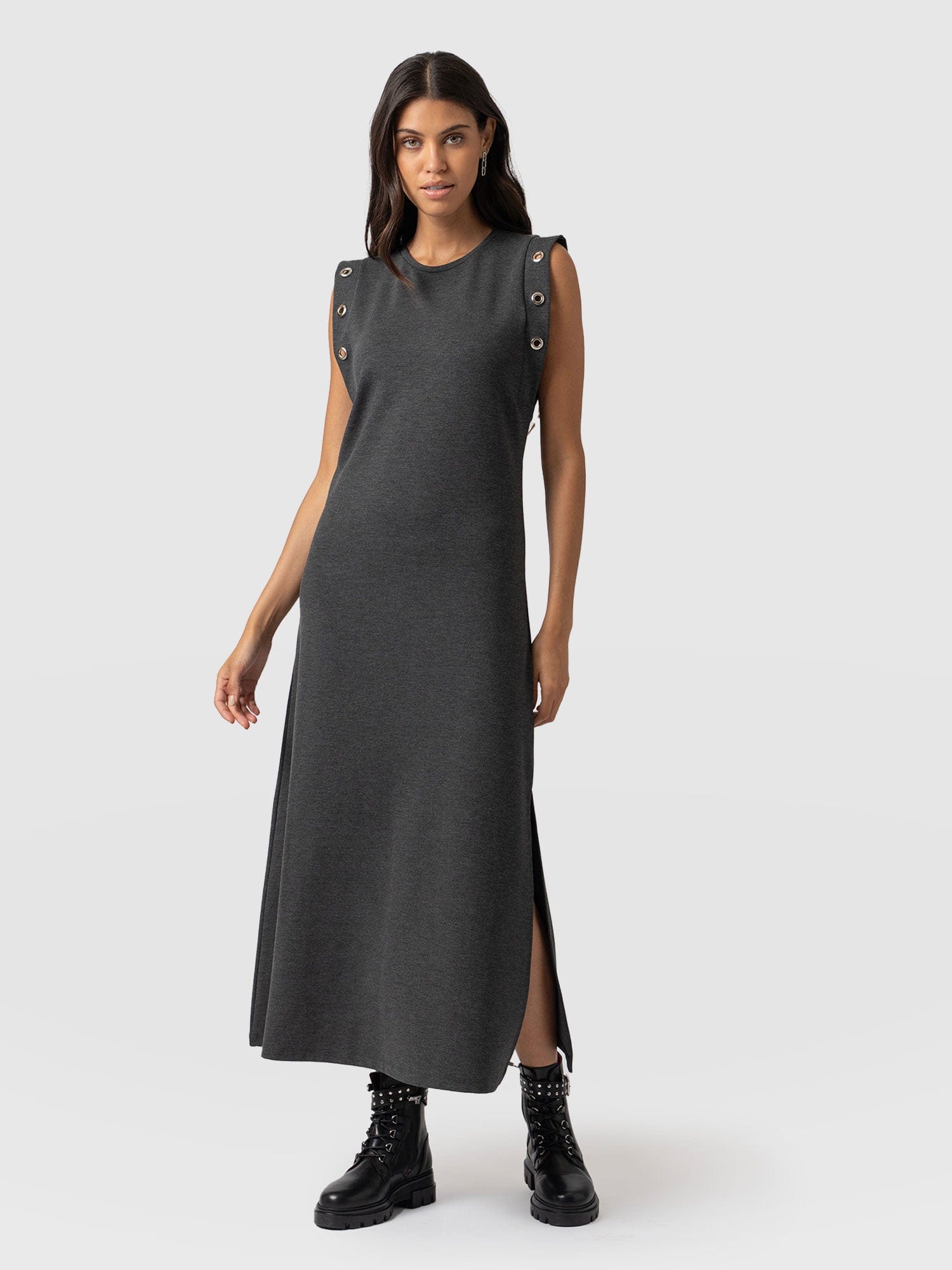 Rowan Dress Charcoal Eyelet - Women's Dresses | Saint + Sofia® UK