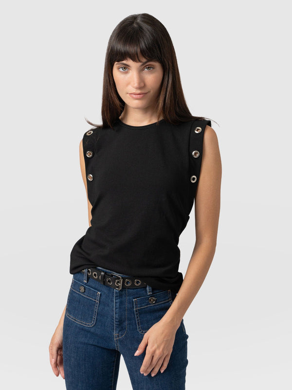 Rowan Tee - Black Eyelet