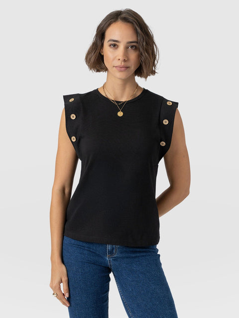 Rowan Tee Black - Women's T-Shirts | Saint + Sofia® UK
