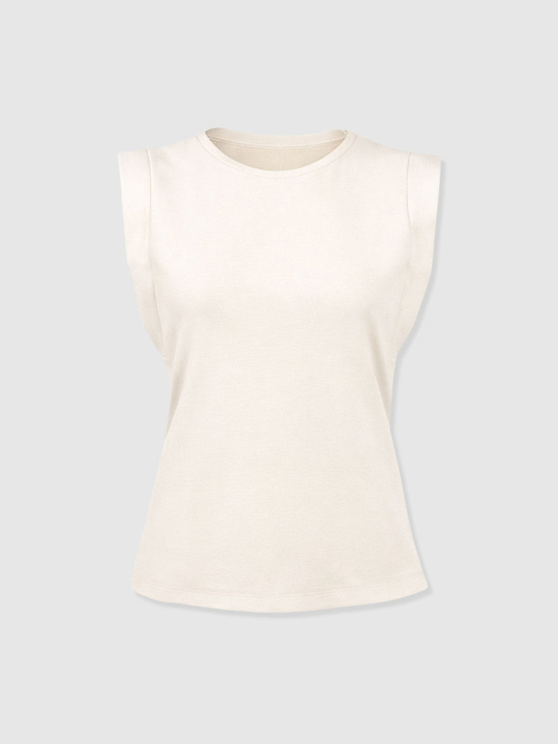 Rowan Tee - Cream - Women's T-shirts | Saint + Sofia® UK