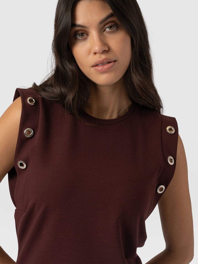 Rowan Tee - Maroon Eyelet