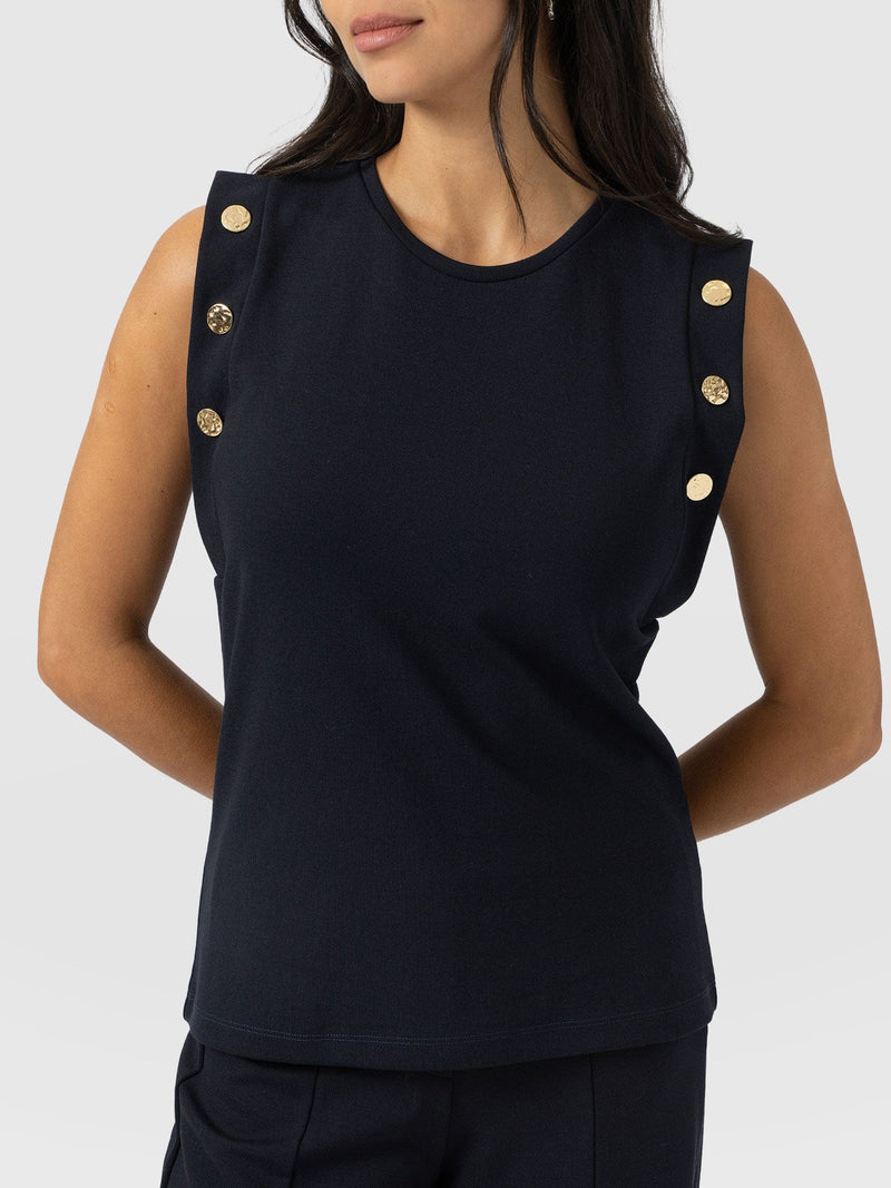 Rowan Tee - Navy - Molten - Women's T-shirts | Saint + Sofia® UK