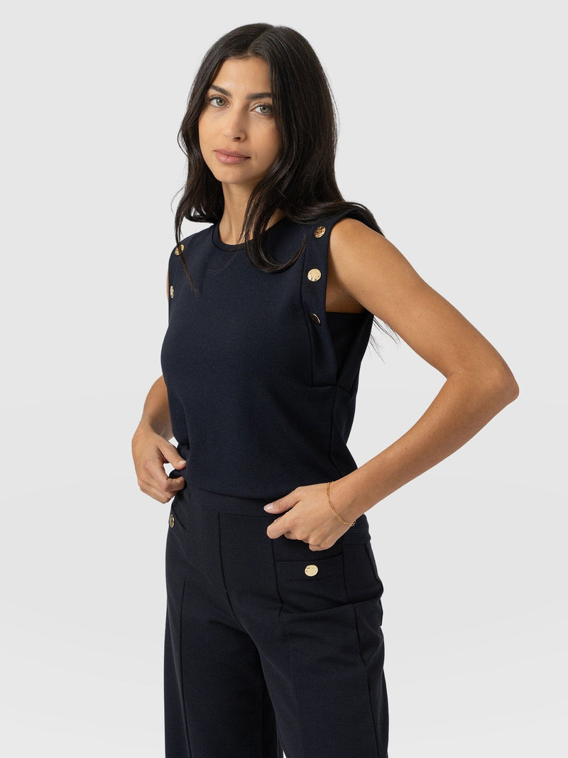 Rowan Tee - Navy - Molten - Women's T-shirts | Saint + Sofia® UK