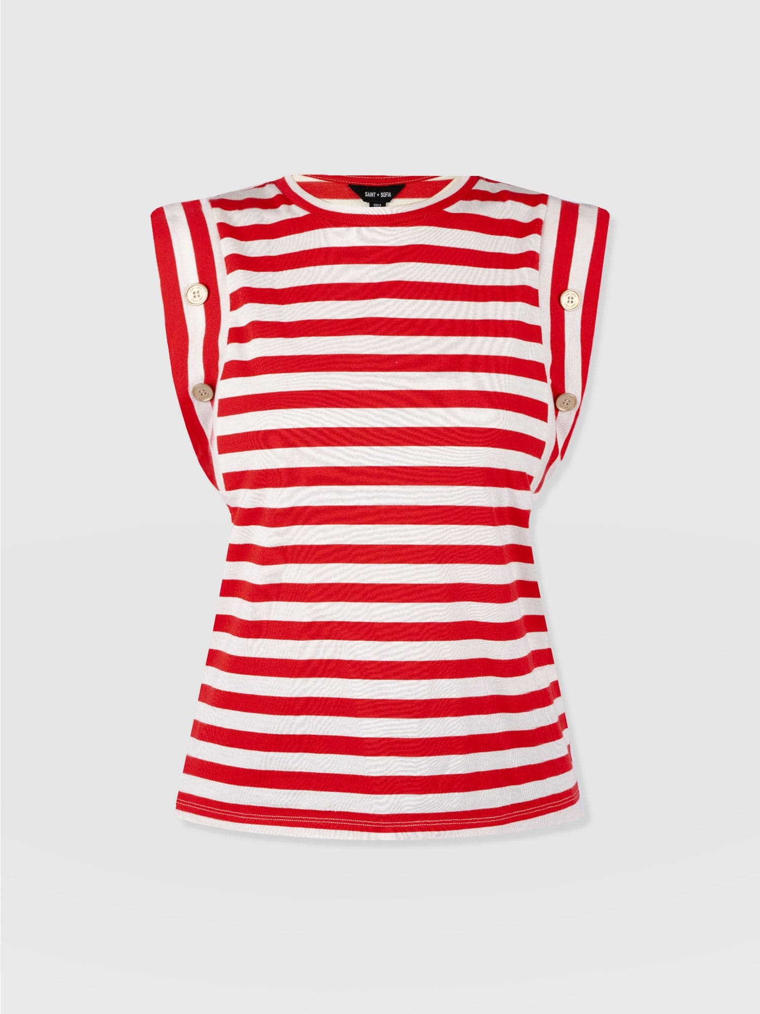 Rowan Tee - Red Stripe - Women's T-Shirts | Saint + Sofia® UK