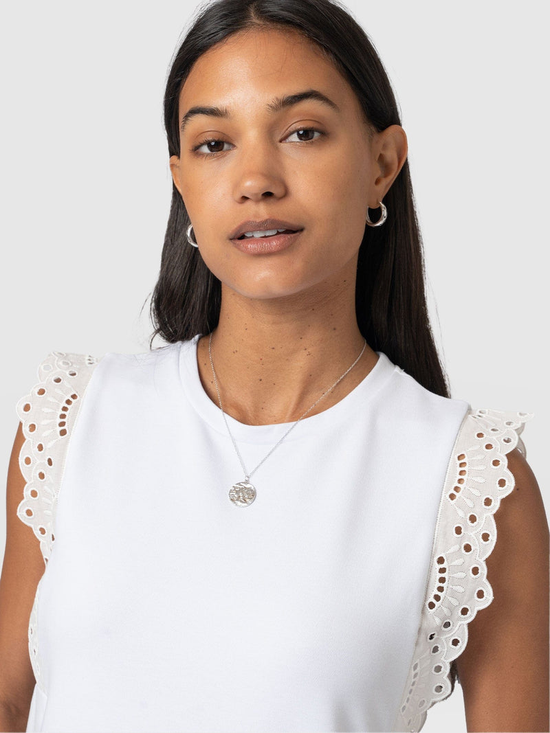 Rowan Tee - White Broderie