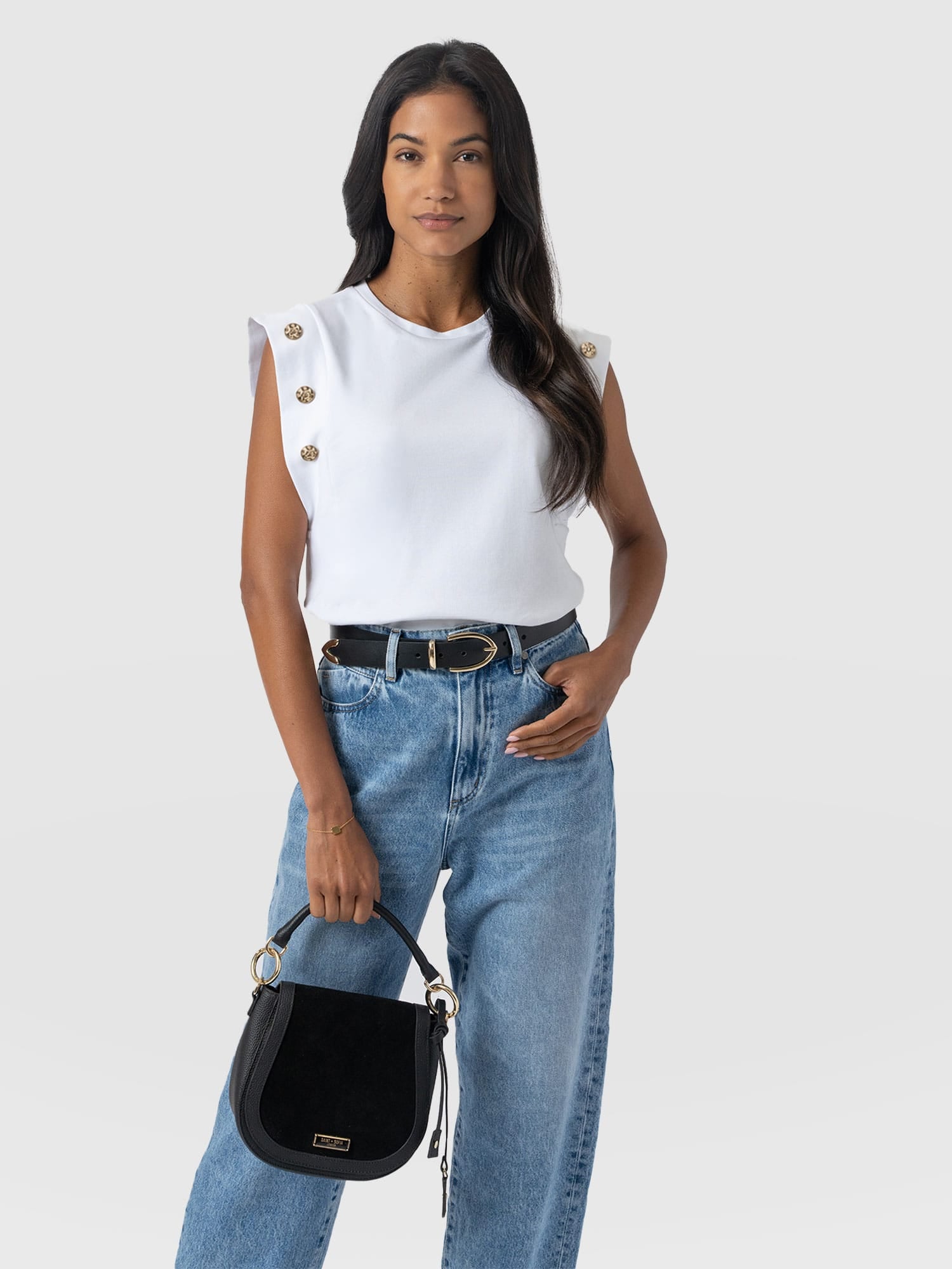 Rowan Tee - White Molten - Women's T-shirts | Saint + Sofia® UK