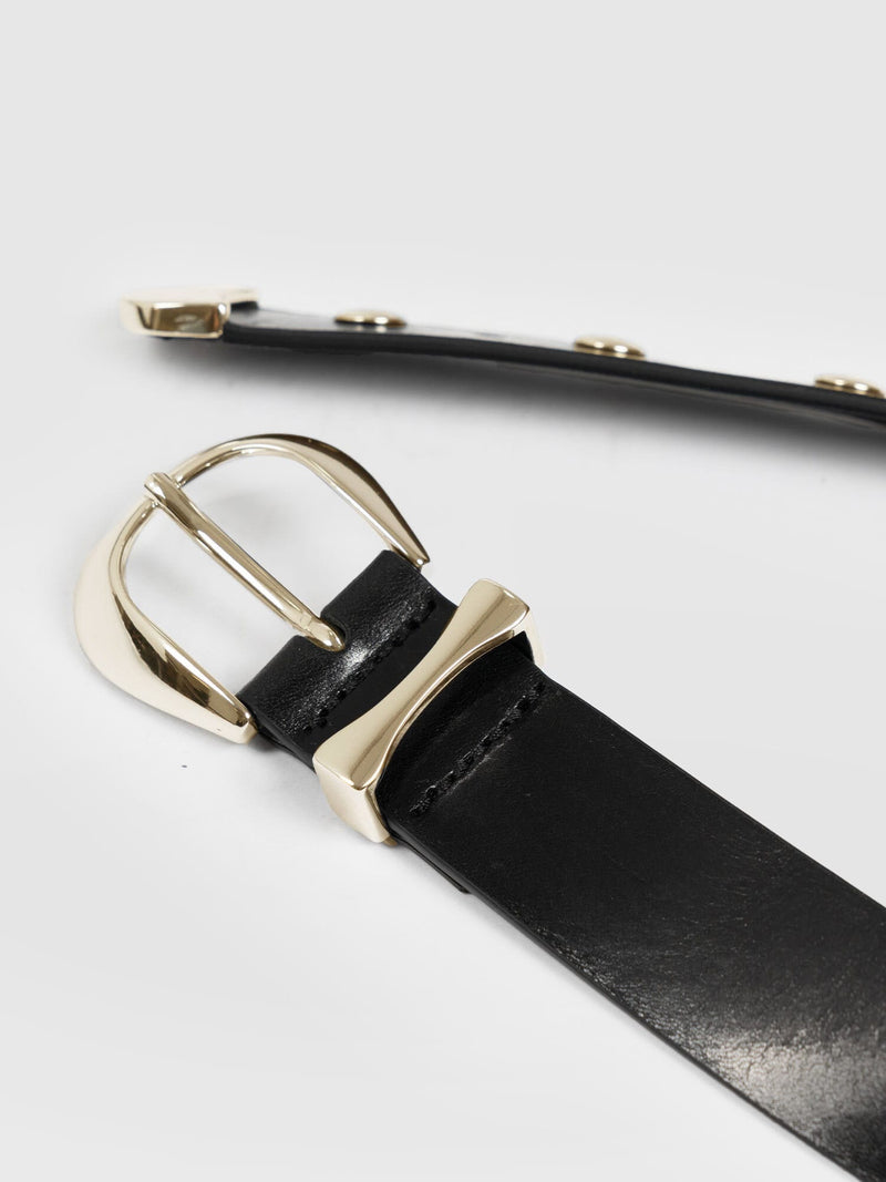 Roxie Studded Belt - Black/Gold