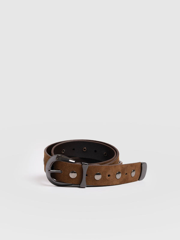 Roxie Studded Belt - Camel