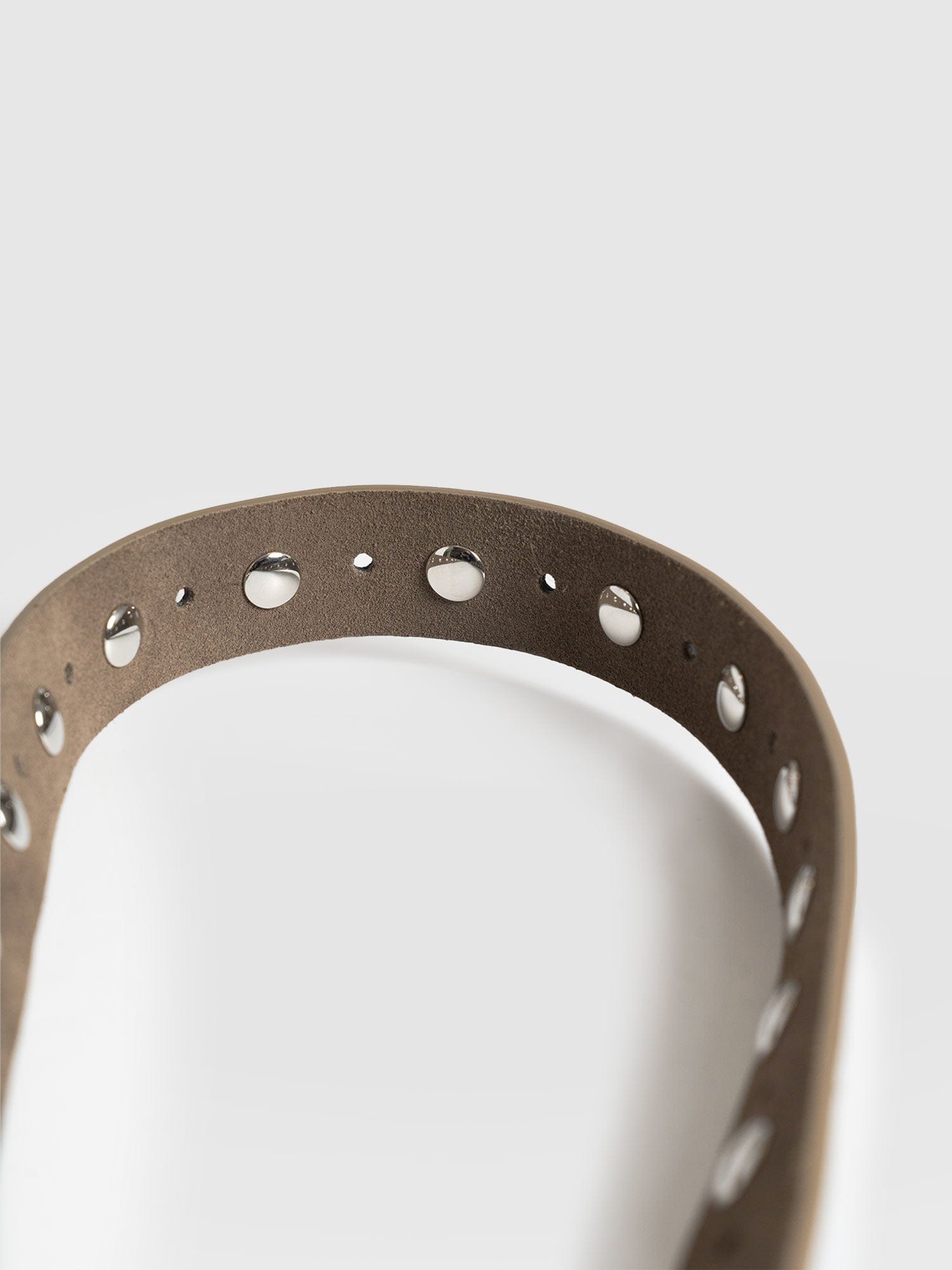 Roxie Studded Belt Taupe - Leather Belts | Saint + Sofia® UK
