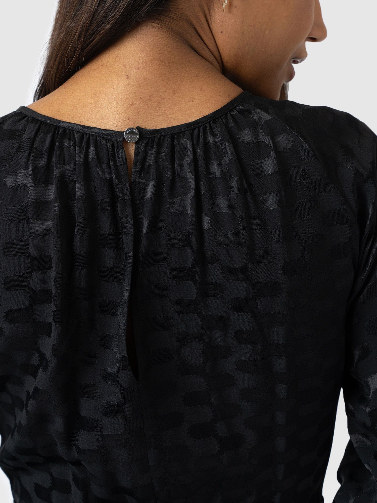 Ruby Flare Midi Dress - Black Jacquard