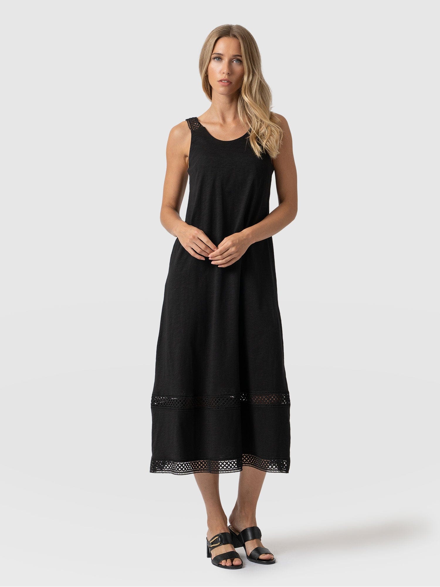 Ruby Lace Trapeze Dress - Black