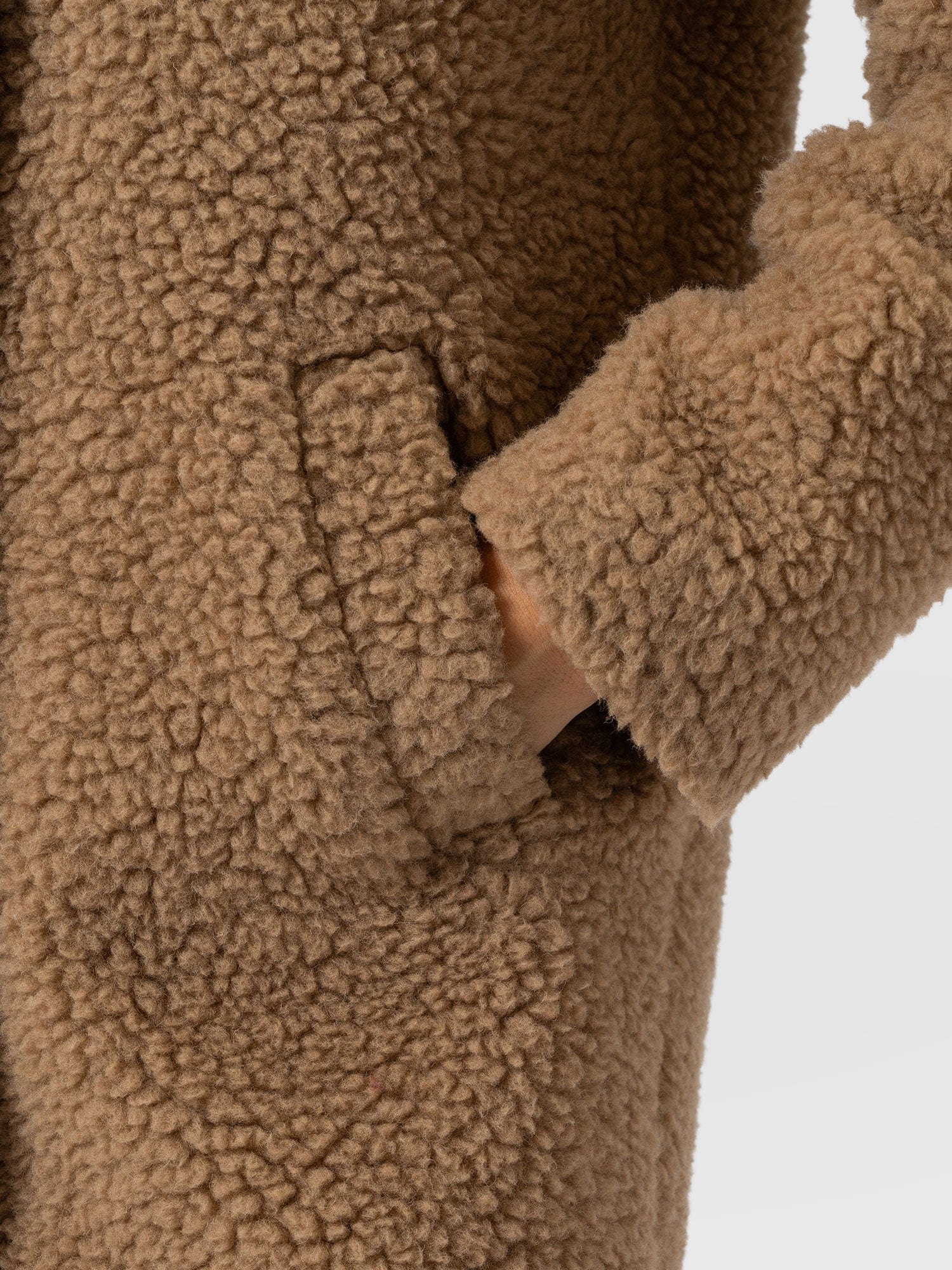 Rumer Teddy Coat - Camel - Women's Outerwears | Saint + Sofia® UK