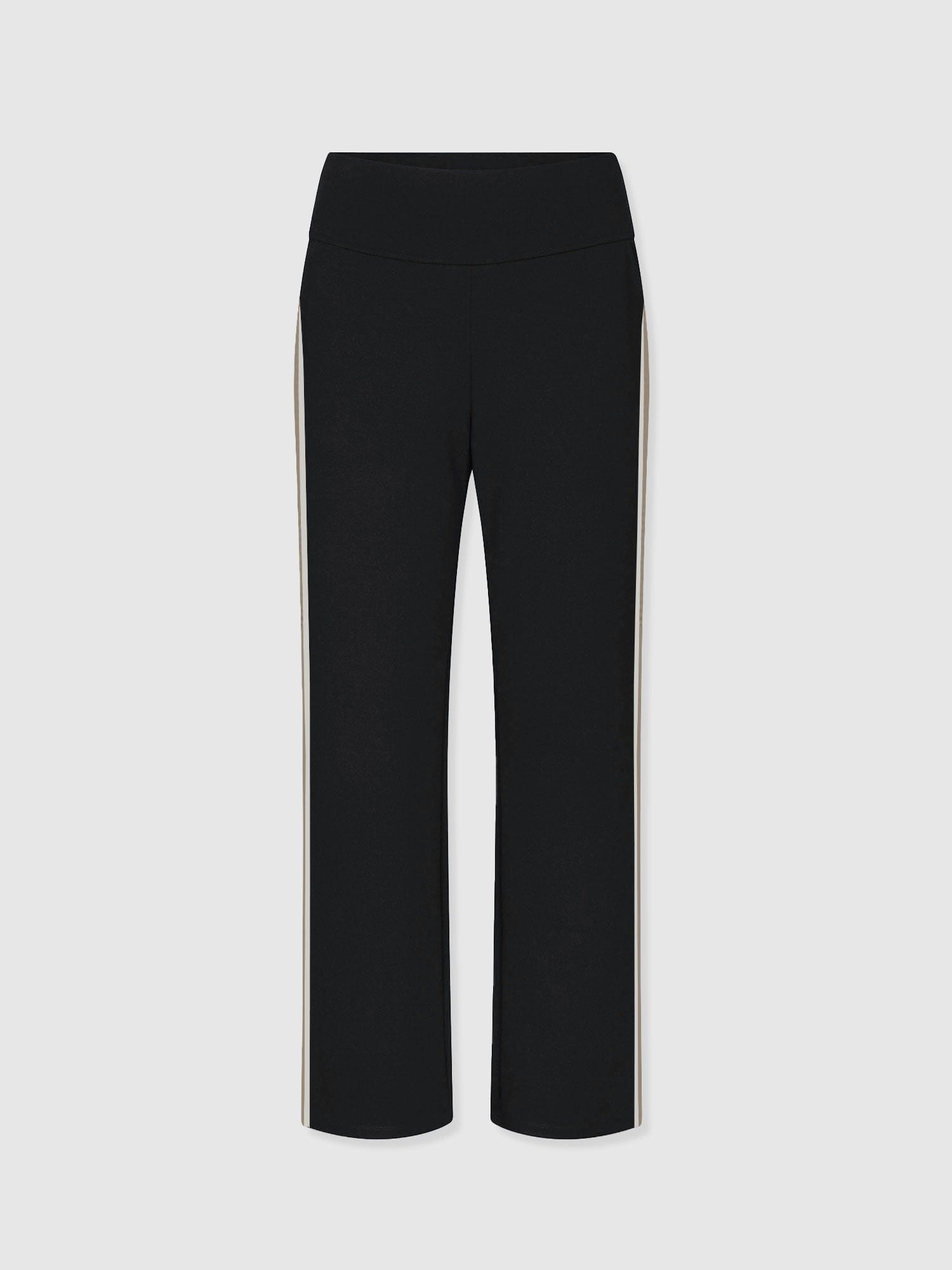 Runway Pant - Black - Cream/Beige Stripe - Women's Trousers | Saint and Sofia® UK