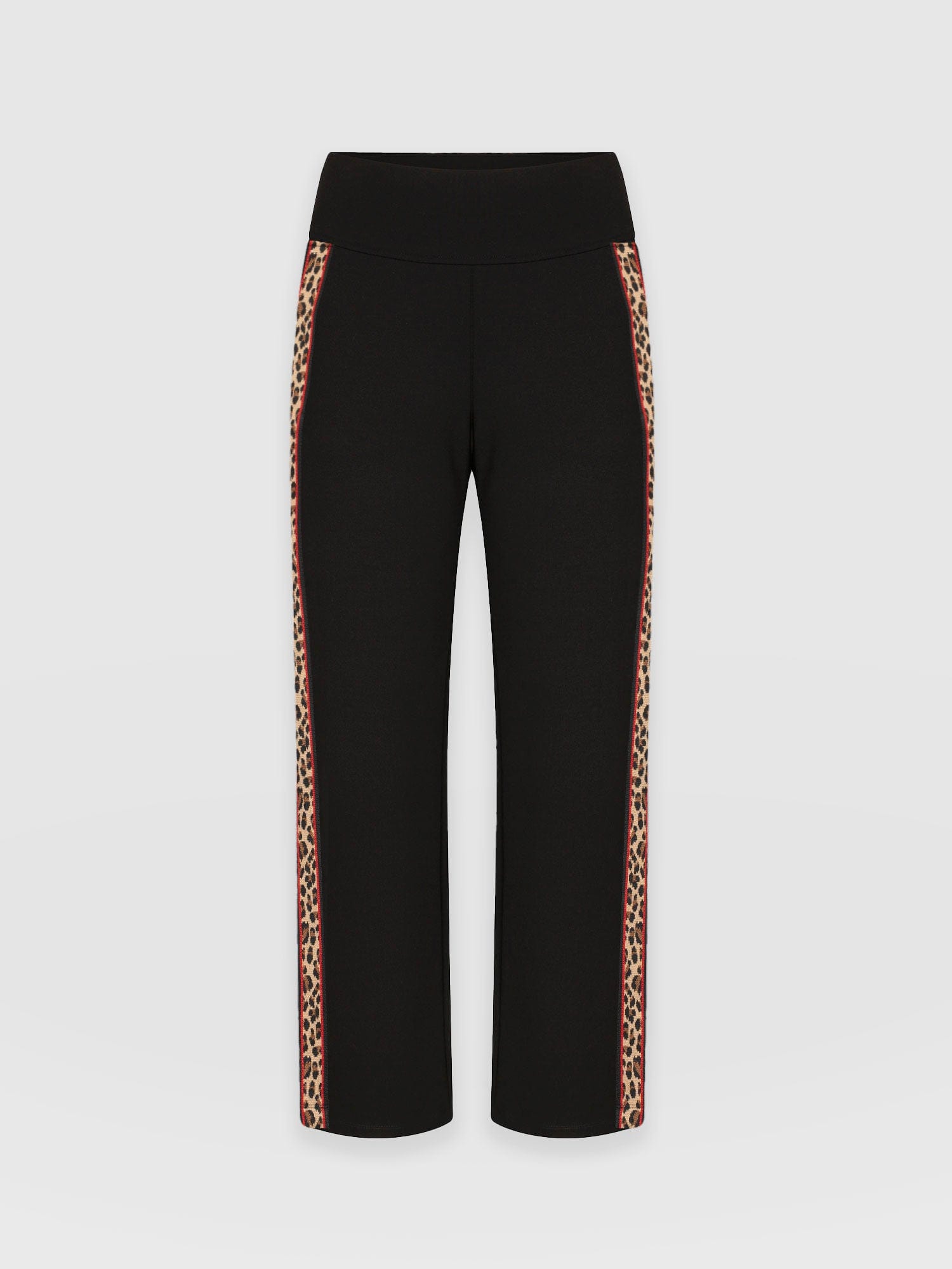 Runway Pant Black Leopard - Women's Trousers | Saint and Sofia® UK