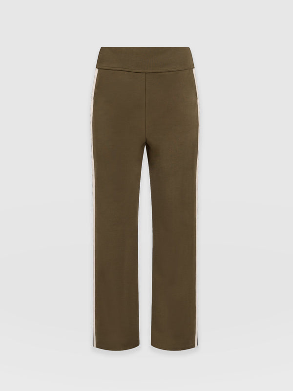 Runway Pant - Khaki - Cream Stripe