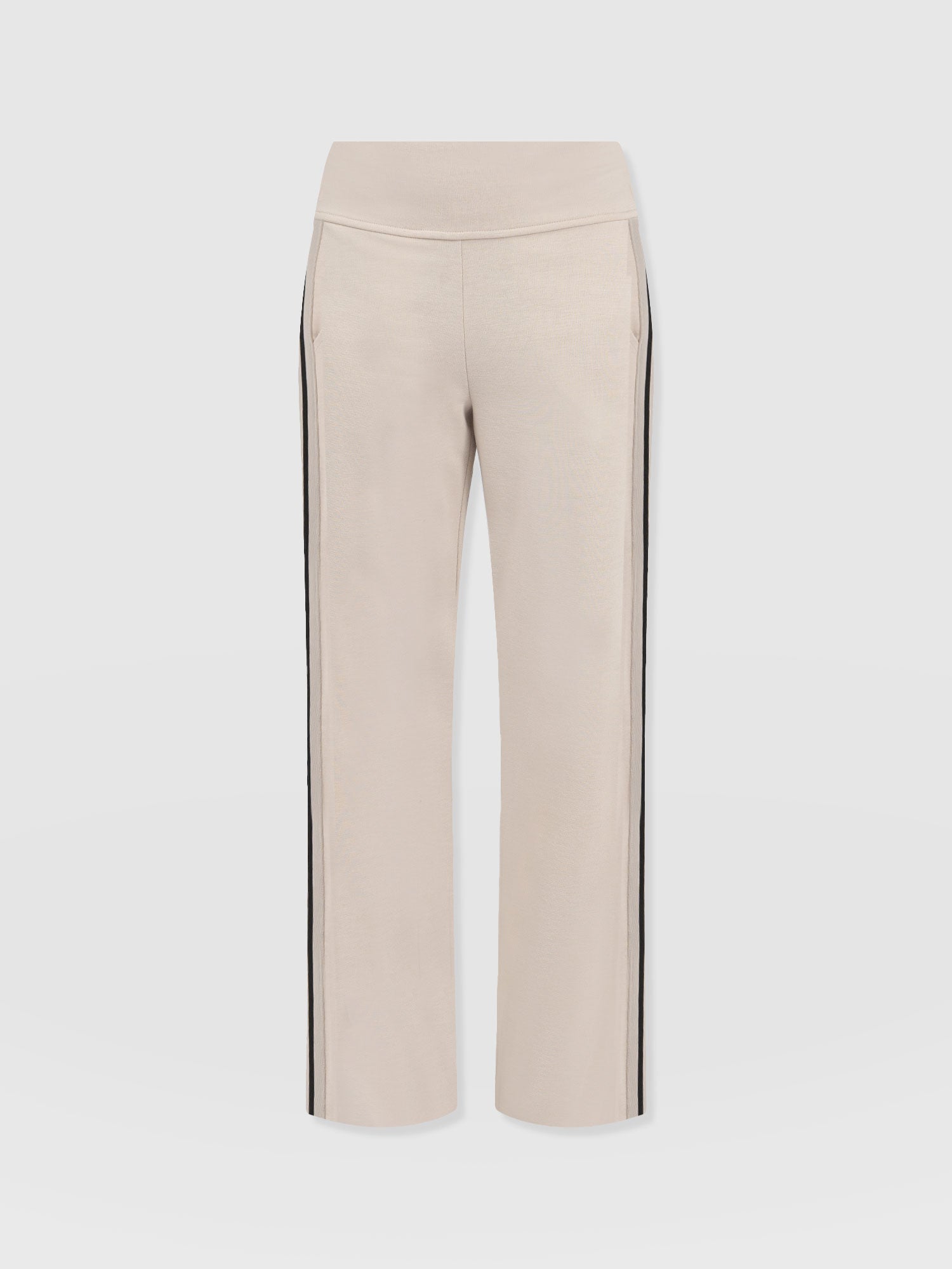 Runway Pant-Light Beige-Black/Cream Stripe