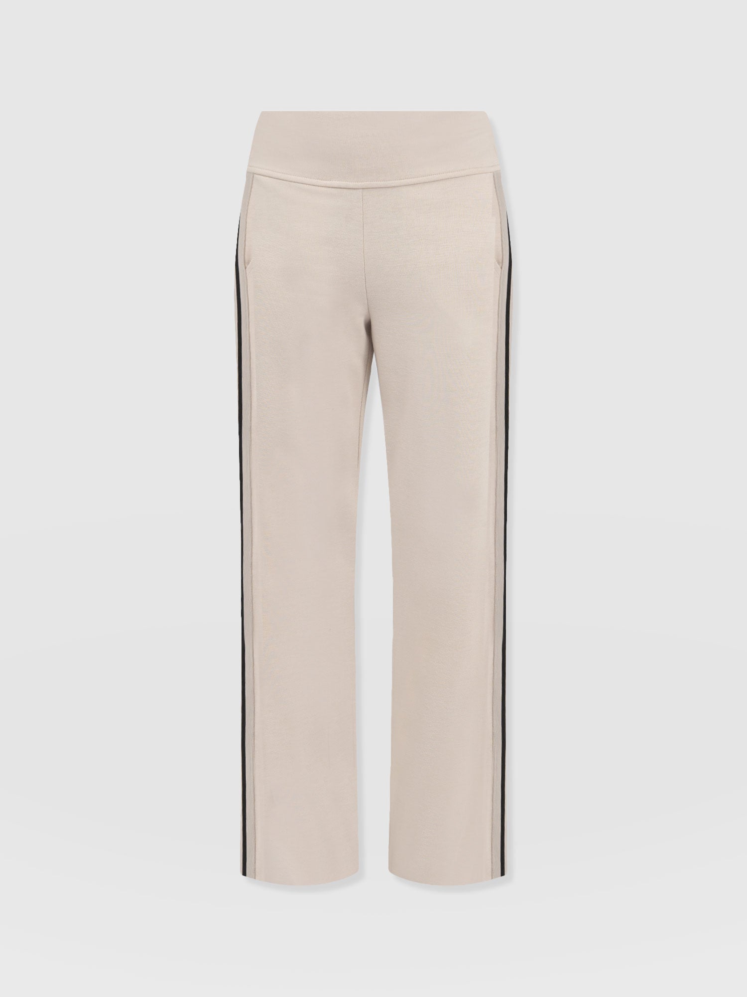 Runway Pant - Light Beige - Black/Cream Stripe - Women's Trousers | Saint + Sofia® UK