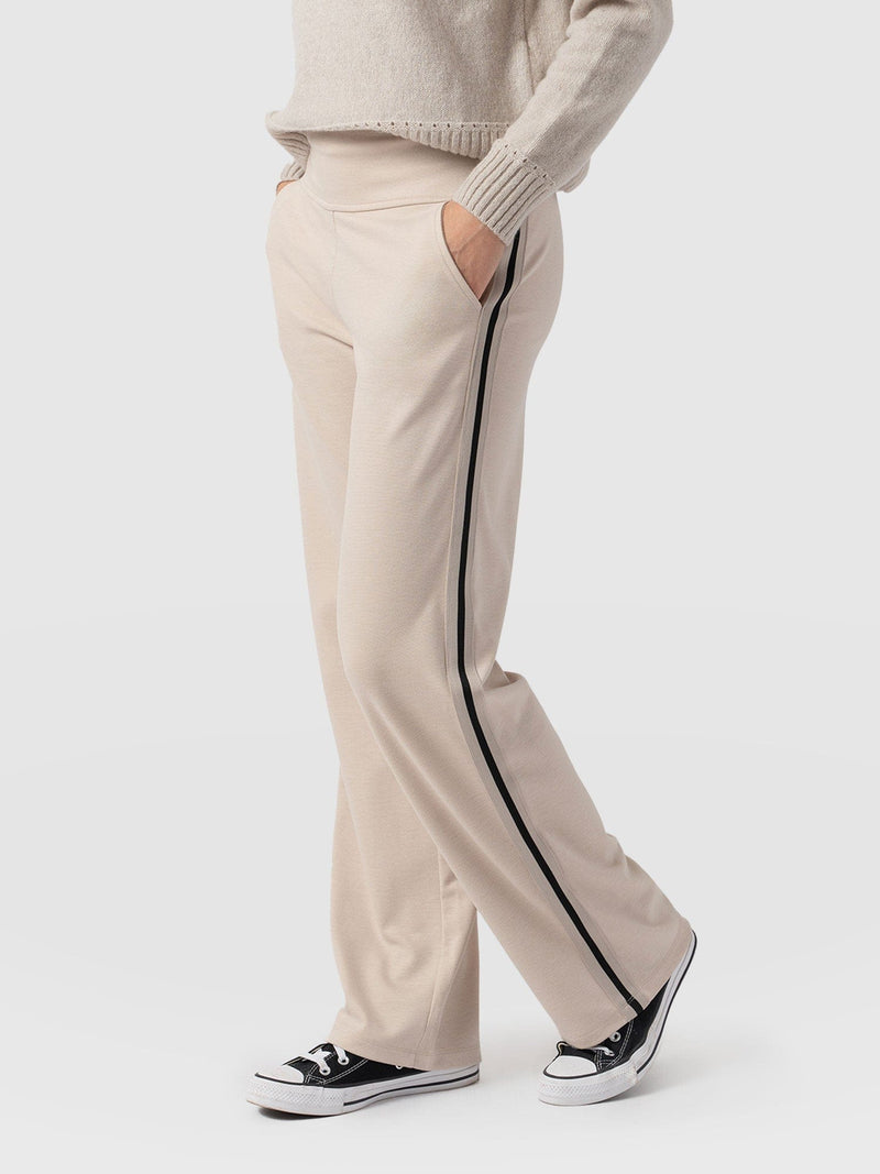 Runway Pant - Light Beige - Gold Lurex Stripe