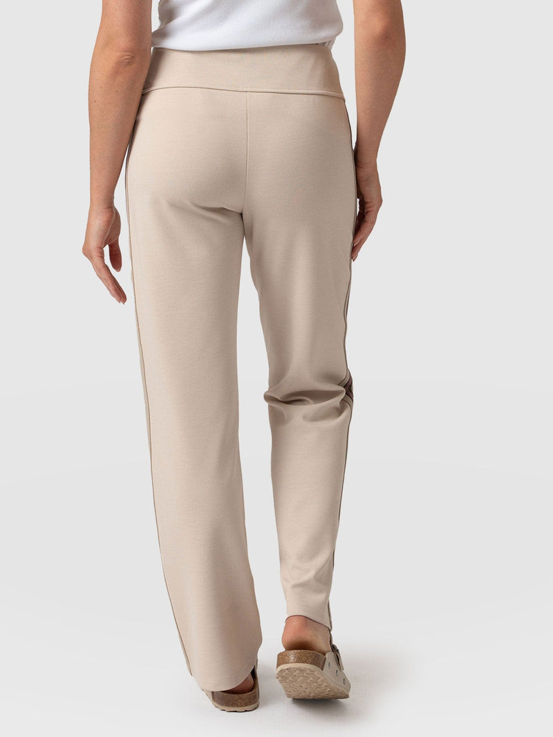 Runway Pant - Light Beige - Gold Lurex Stripe