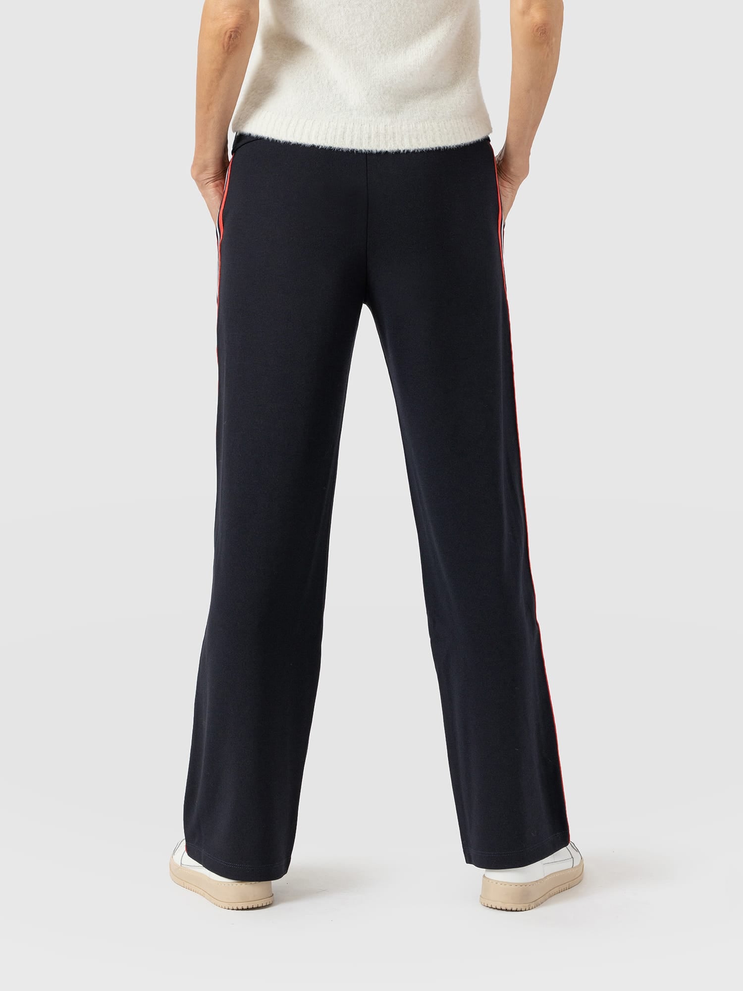 Runway Pant - Navy Red Stripe