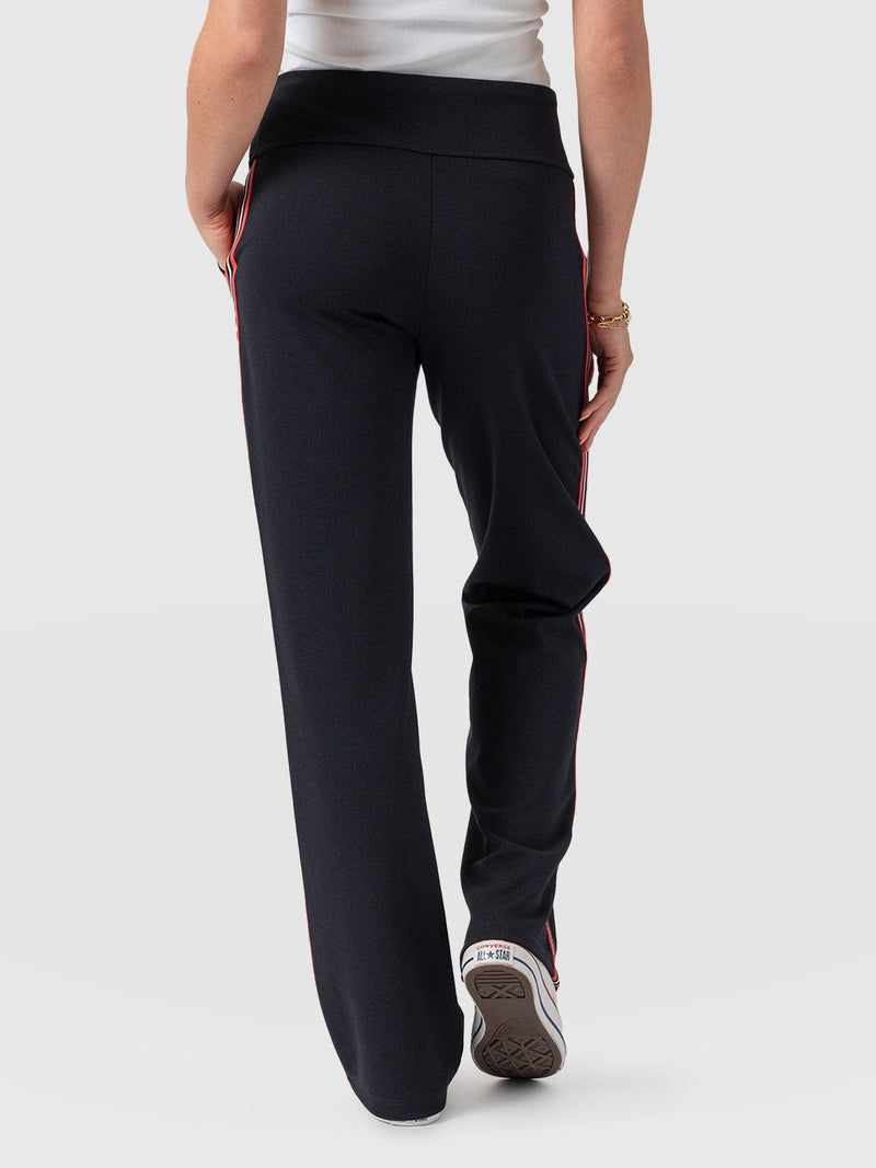 Runway Pant - Navy Red Stripe