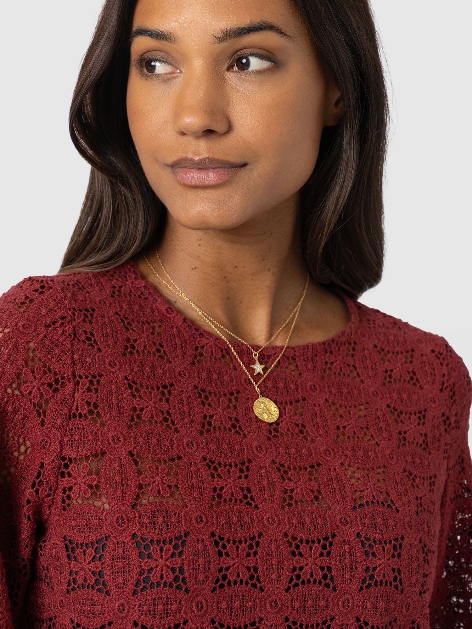Sadie Blouse - Burgundy - Women's Blouses | Saint + Sofia® UK