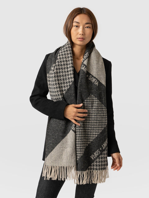 Saint + Sofia Scarf Black/Grey - Women's Scarves | Saint + Sofia® UK