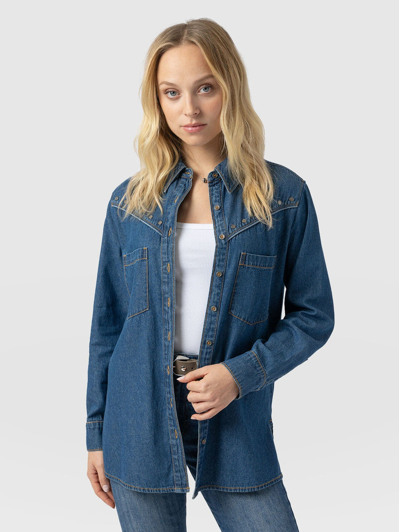 Sidney Denim Shirt - Mid Blue