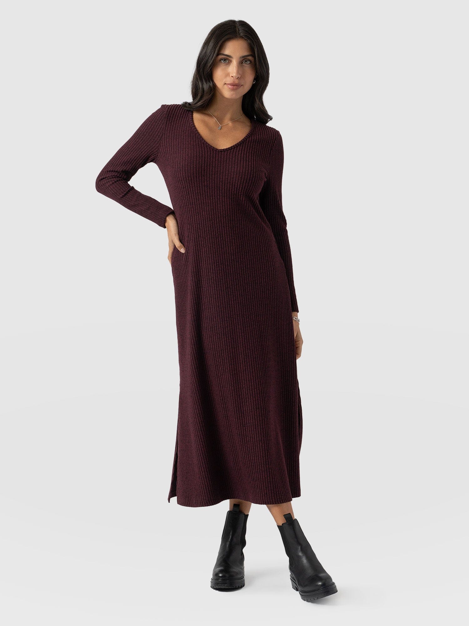Sienna Maxi Dress Burgundy - Women's Dresses | Saint + Sofia® UK