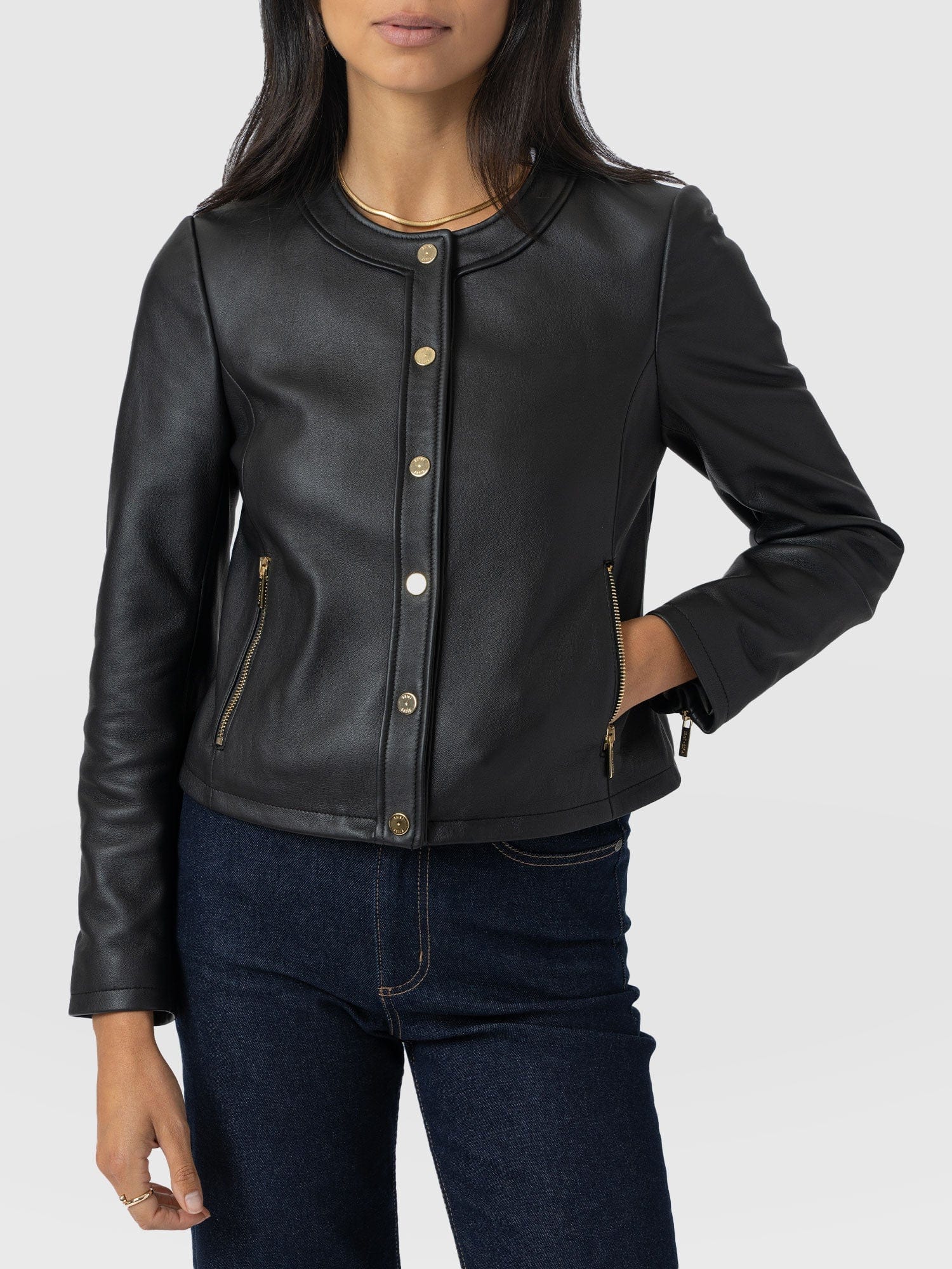 Skye Jacket - Black - Women's Leathers | Saint + Sofia® UK