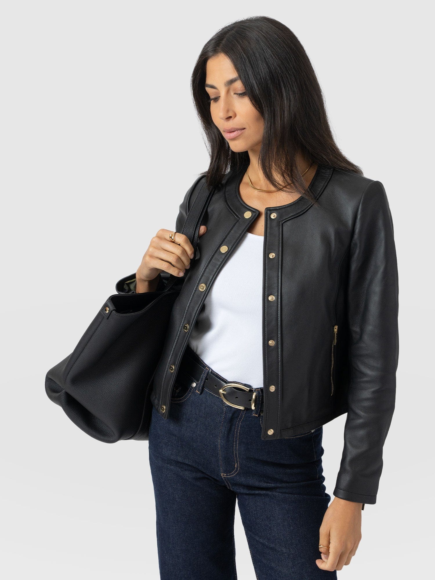 Skye Jacket - Black - Women's Leathers | Saint + Sofia® UK