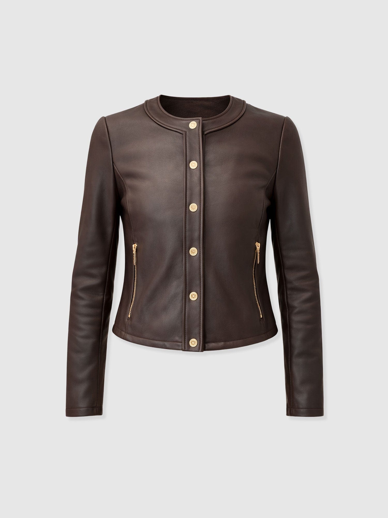 Skye Jacket - Chocolate - Women's Leathers | Saint + Sofia® UK