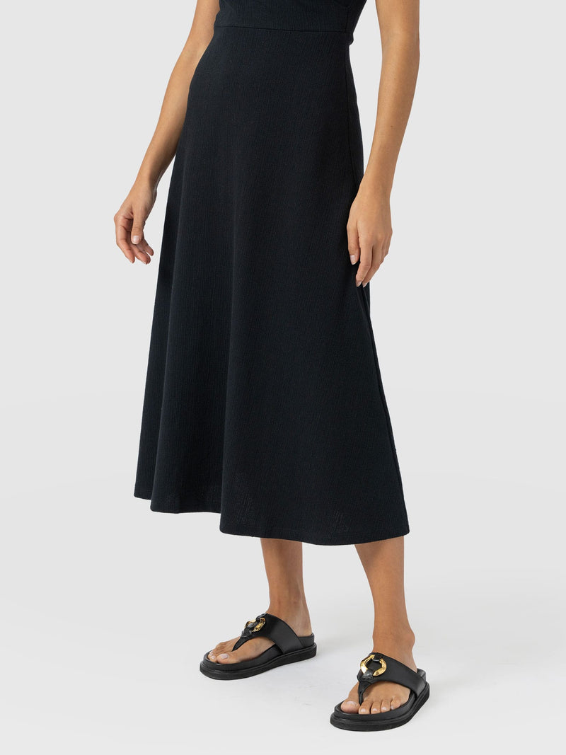 Sleeveless Maggie Wrap Dress - Black Textured - Women's Dresses | Saint + Sofia® UK