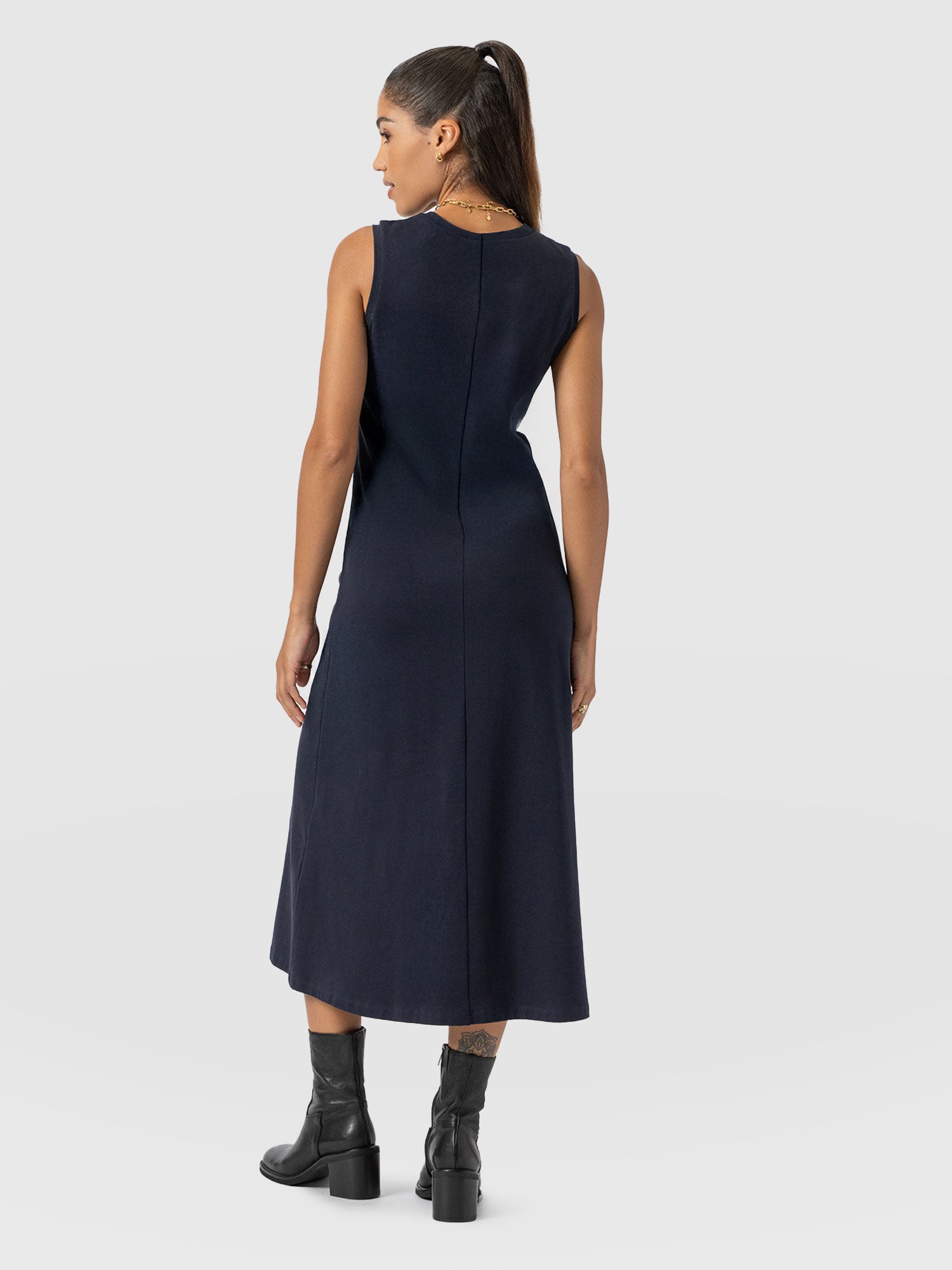 Sleeveless Runway Maxi Dress - Navy