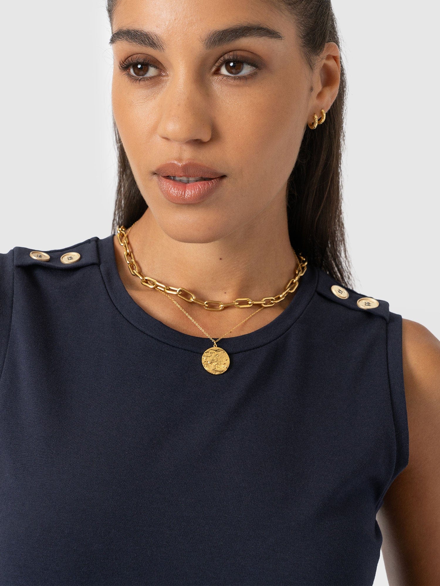 Sleeveless Runway Maxi Dress - Navy