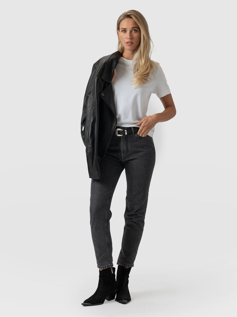 Slim Mom Jeans - Black