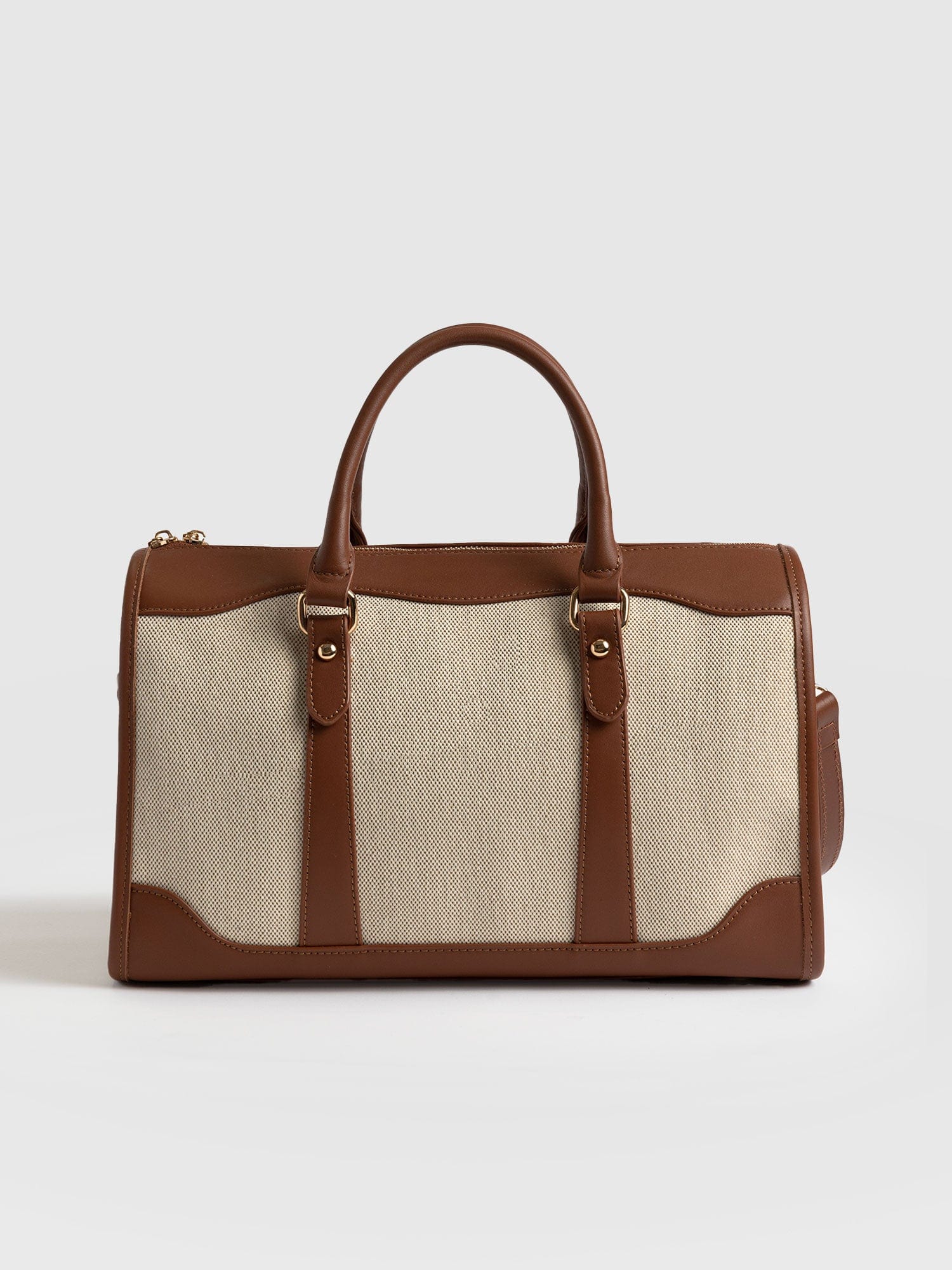 Sloane Medium Duffle Bag - Brown/Cream