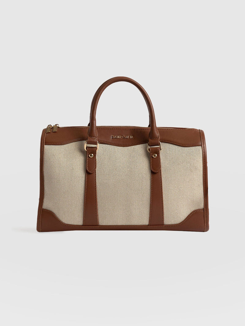 Sloane Medium Duffle Bag - Brown/Cream