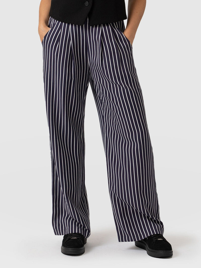 Sloane Pant - Navy Stripe