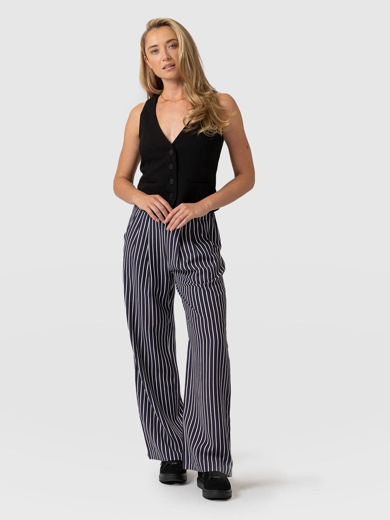 Sloane Pant - Navy Stripe