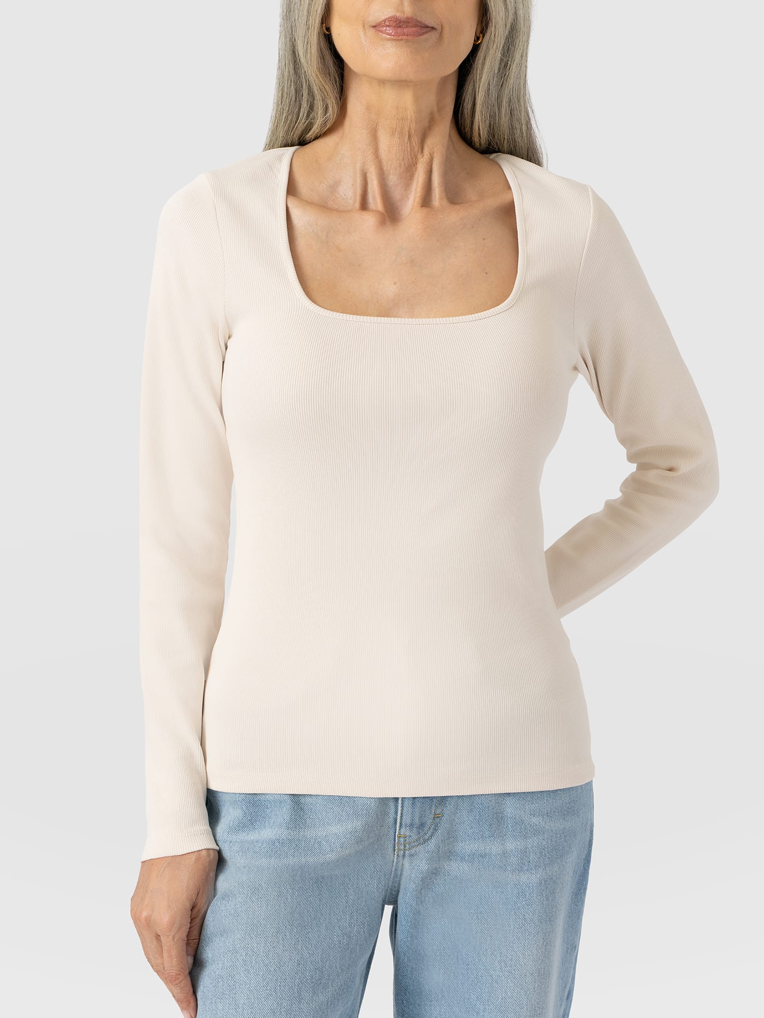Sloane Ribbed Top - Cream