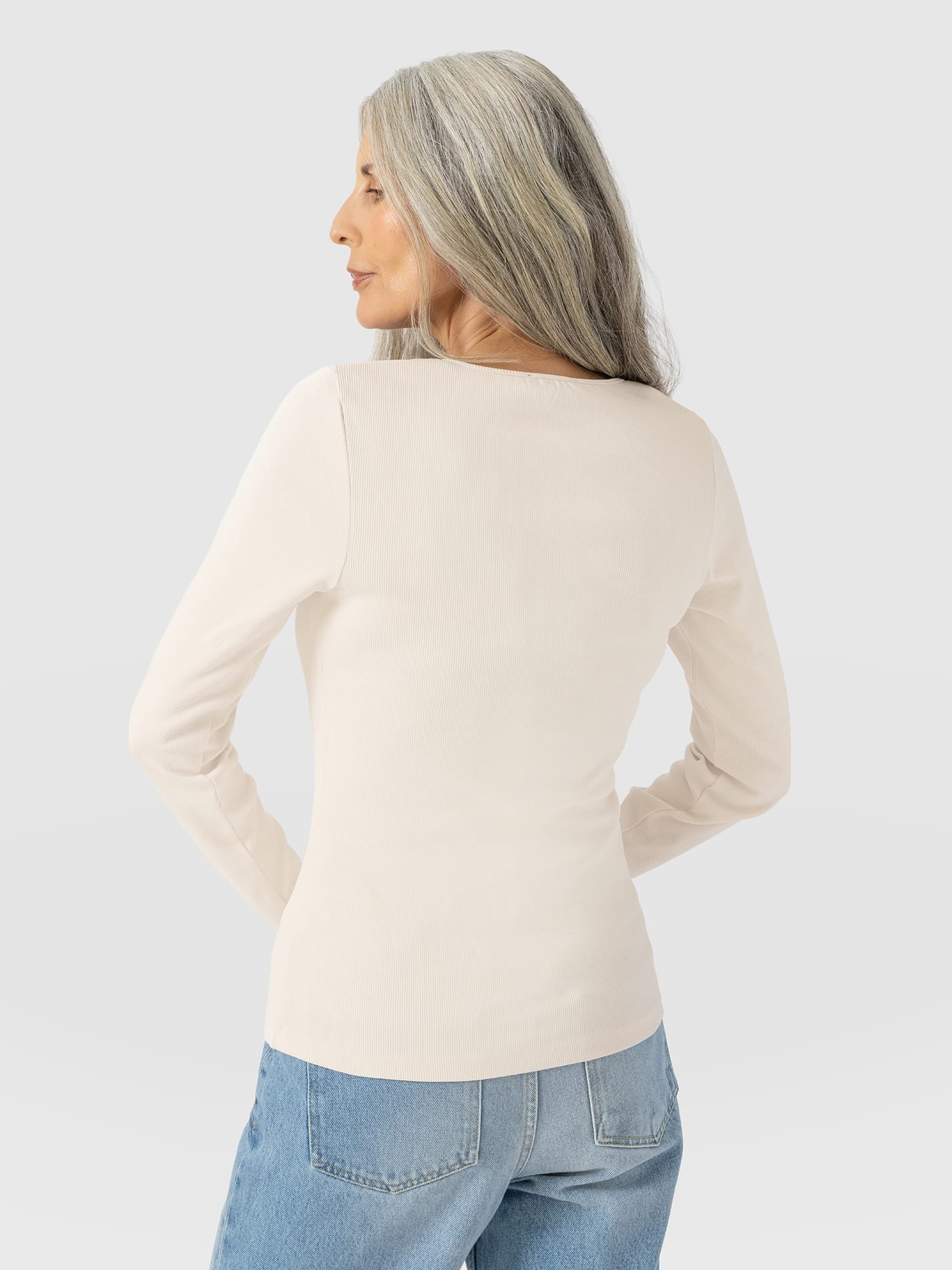Sloane Ribbed Top - Cream