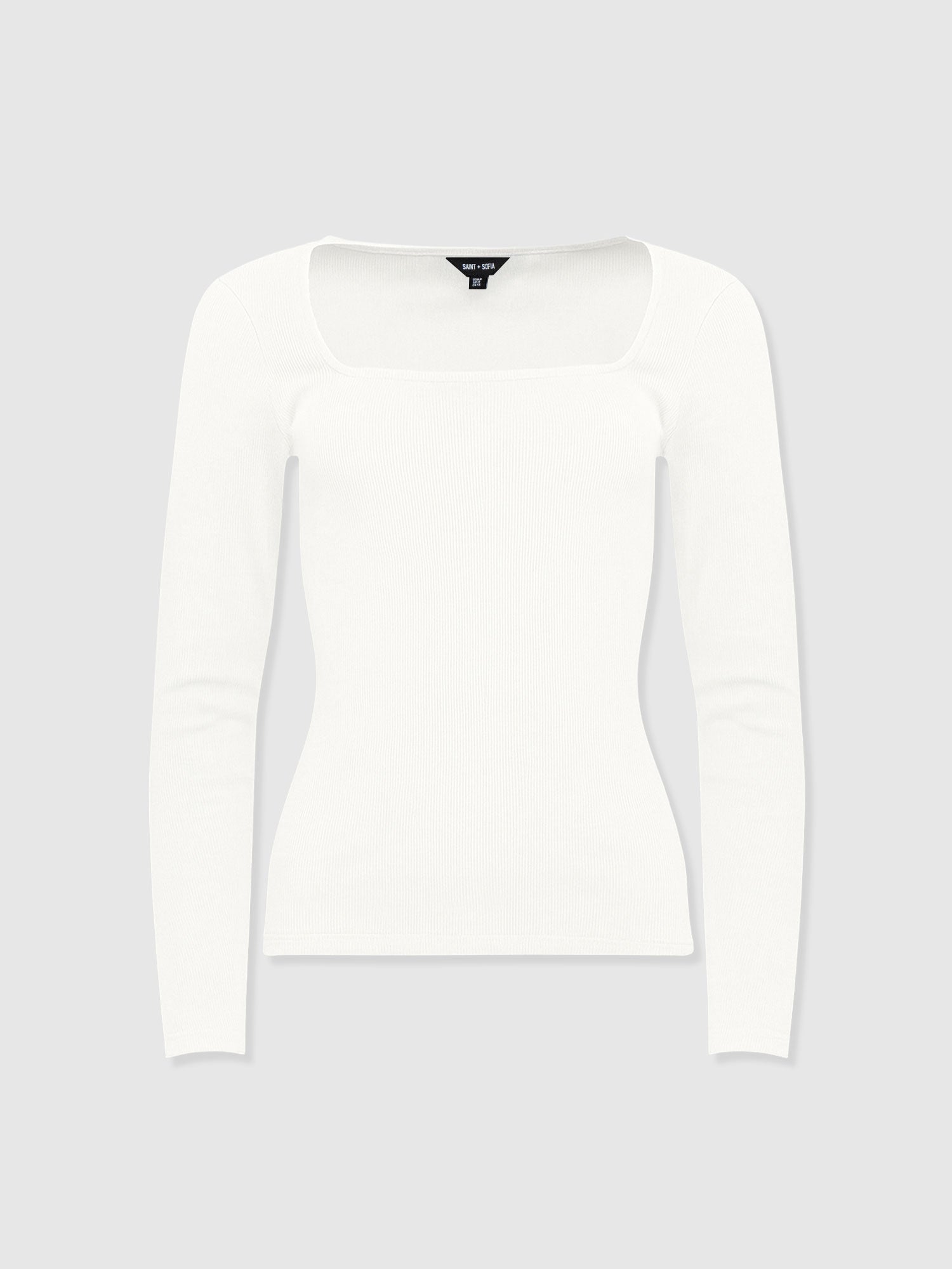 Sloane Ribbed Top - White - Women's T-shirts | Saint + Sofia® UK