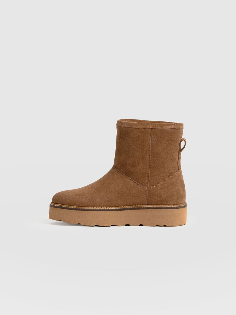 Sloane Shearling Boot - Camel