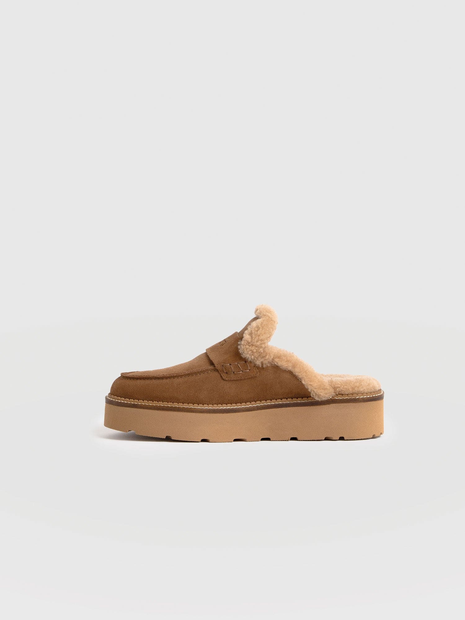 Sloane Shearling Clog - Camel